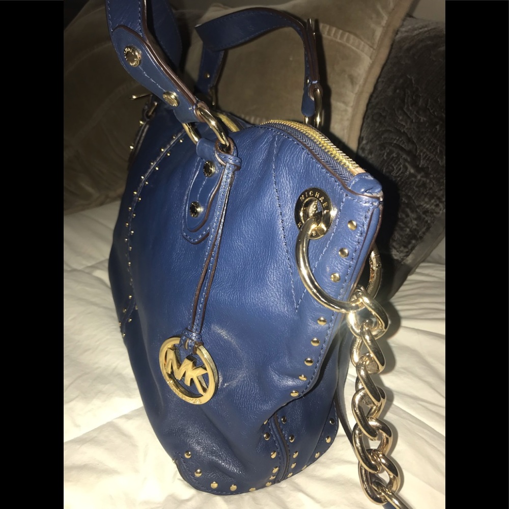 Michael Kors studded hand bag, blue/green - Picture 6 of 7